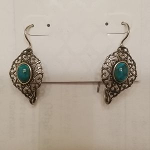 Beautiful silver malachite earrings from Israel